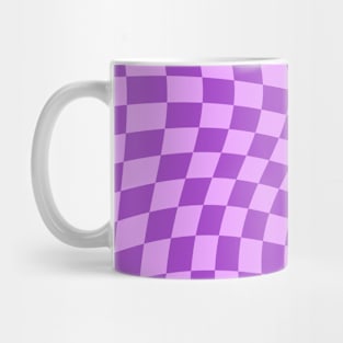 Twisted Checkered Square Pattern - Purple Tones Mug